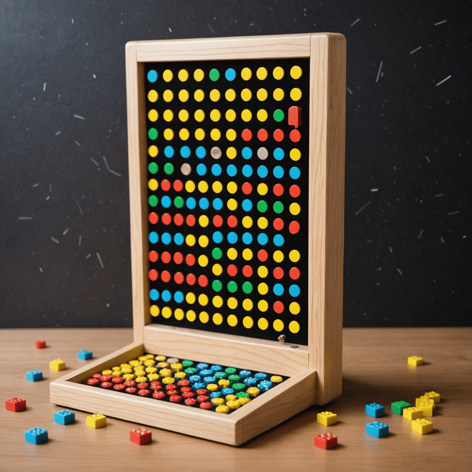 A pixelated Plinko board with a chip dropping through pegs, demonstrating the basic concept of the game for beginners