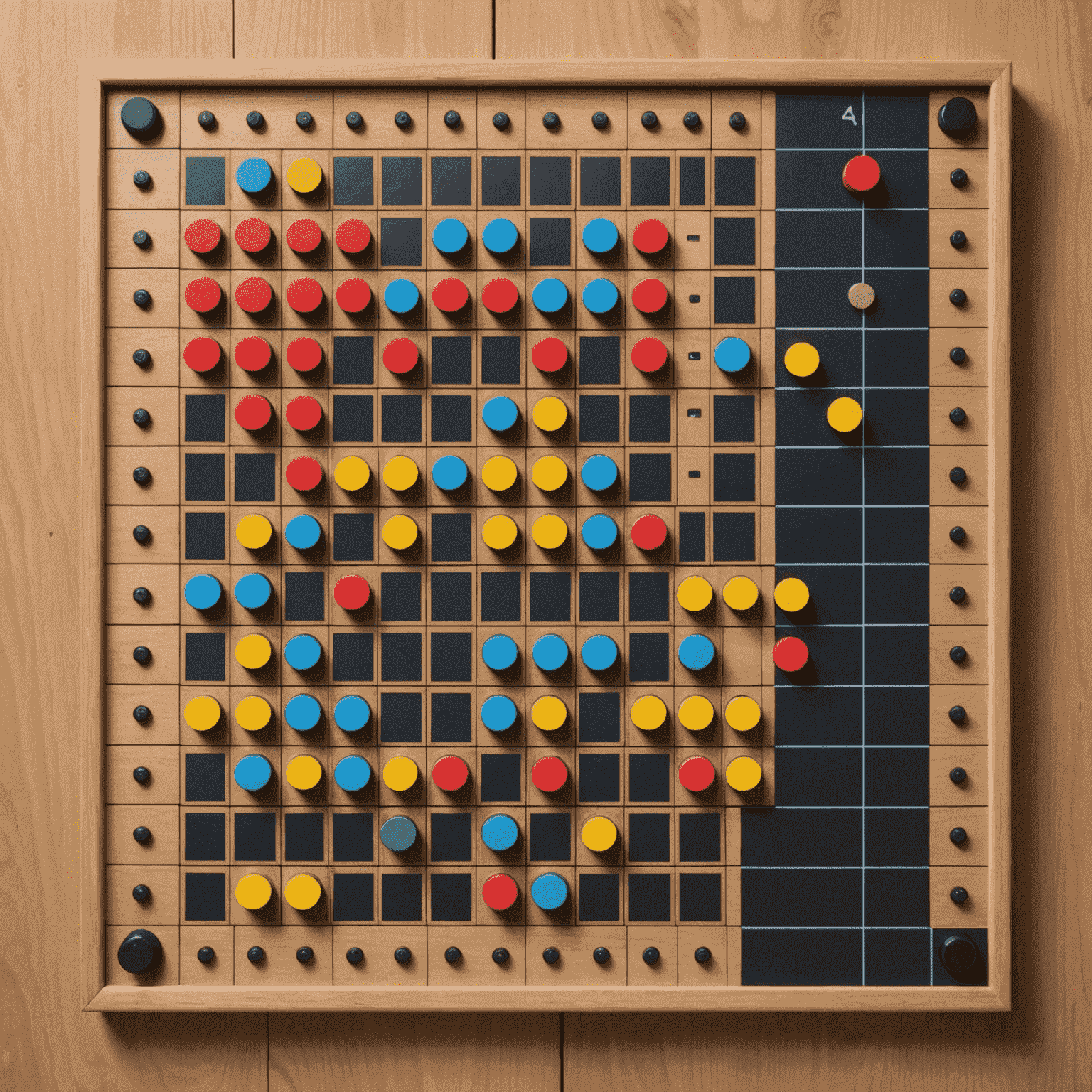 A pixelated diagram of a Plinko board showing various drop zones and potential paths for the puck