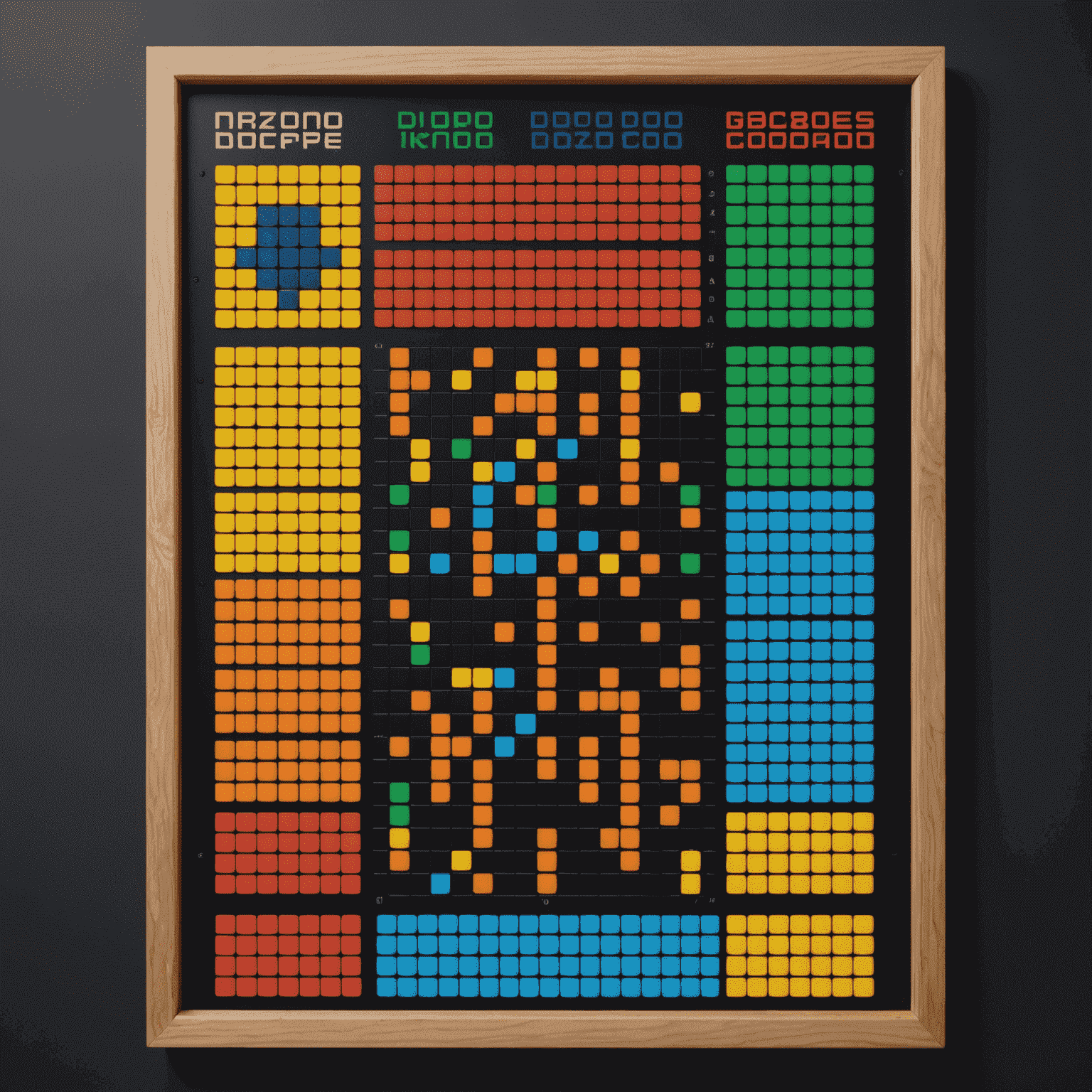 A pixelated heatmap showing the most profitable drop zones on a Plinko board based on statistical analysis