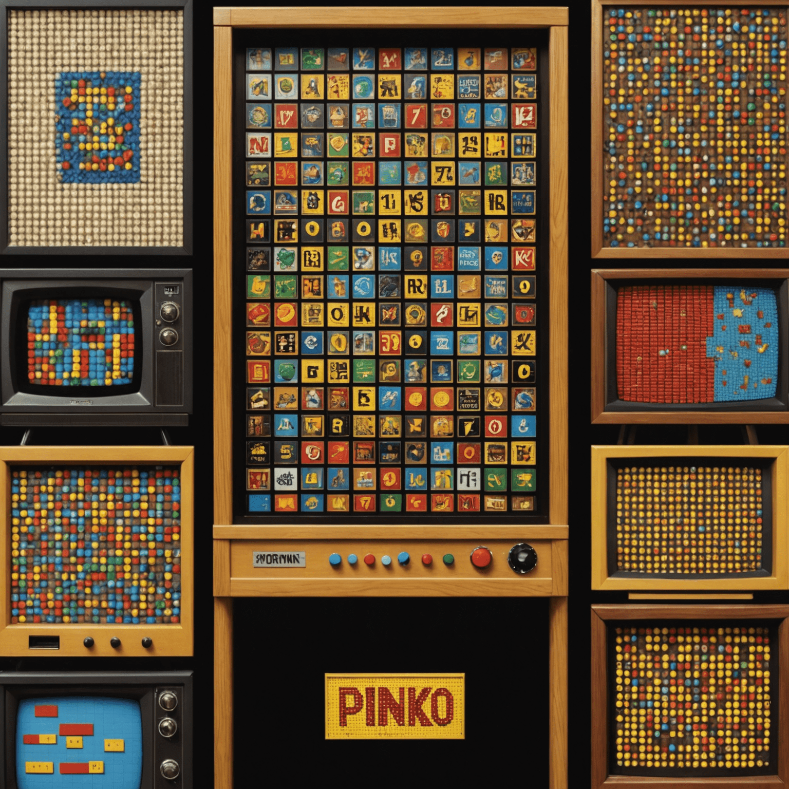 A pixelated collage showing Plinko references in various TV shows and movies, demonstrating its cultural impact