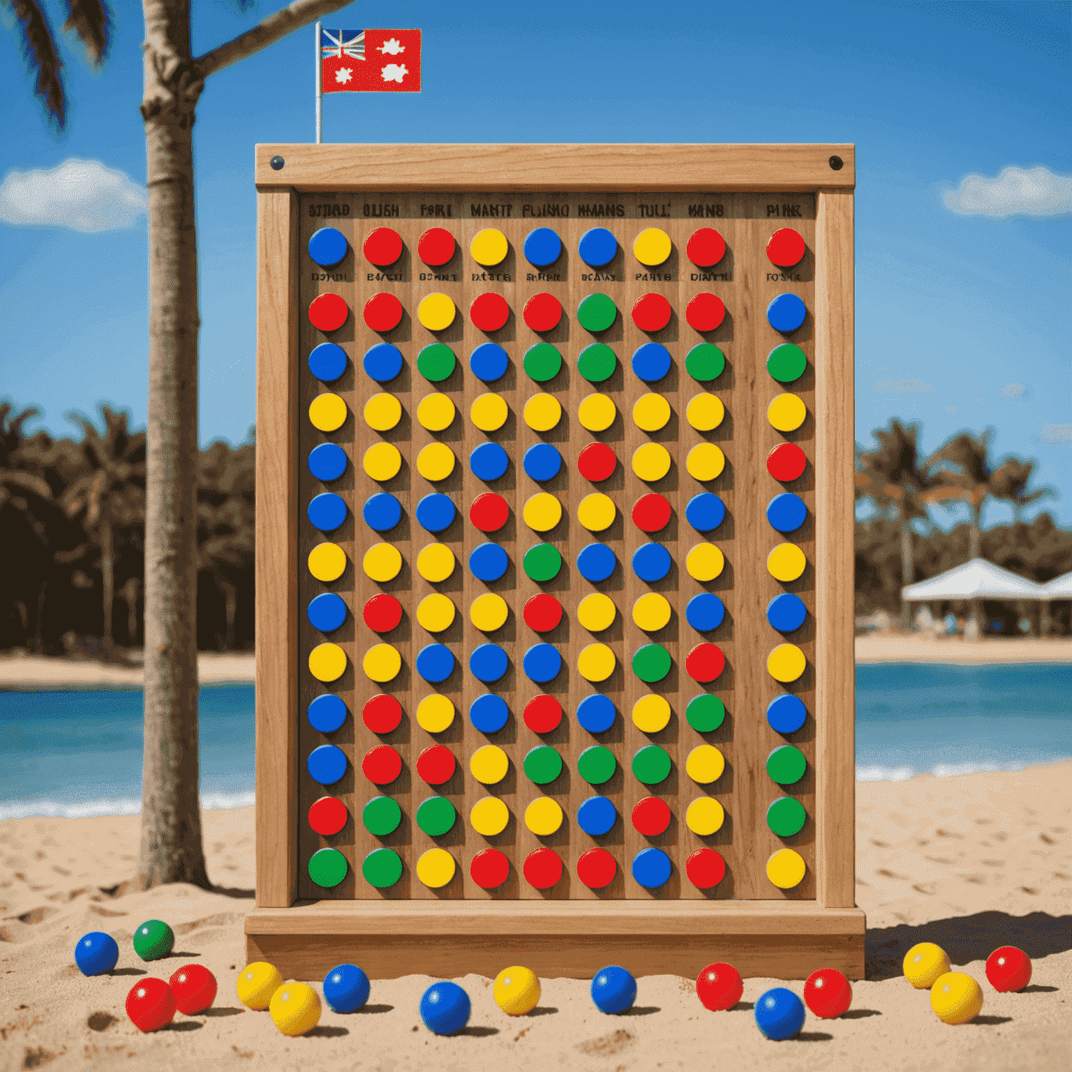 Pixelated Plinko board with Australian-themed obstacles and prizes